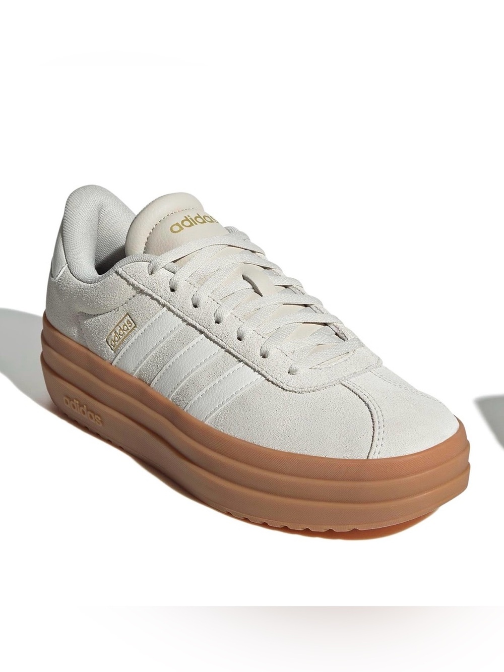 adidas Women's Cream Suede Platform Sneaker with Gum-Textured Sole. NWOT